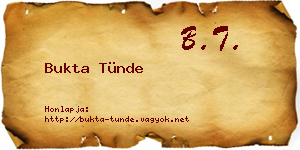 Bukta Tünde névjegykártya